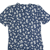 FAT FACE Womens Day Dress Blue Floral Short Sleeve Knee Length M