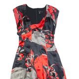 TED BAKER Womens A-Line Dress Black Crazy Pattern Sleeveless Midi M