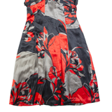 TED BAKER Womens A-Line Dress Black Crazy Pattern Sleeveless Midi M