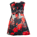 TED BAKER Womens A-Line Dress Black Crazy Pattern Sleeveless Midi M