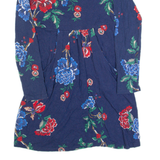 JOULES Womens Day Dress Blue Floral Long Sleeve Knee Length UK 8