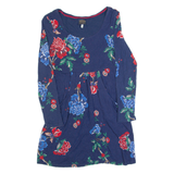 JOULES Womens Day Dress Blue Floral Long Sleeve Knee Length UK 8