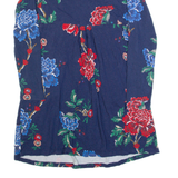 JOULES Womens Day Dress Blue Floral Long Sleeve Knee Length UK 8
