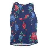 JOULES Womens Day Dress Blue Floral Long Sleeve Knee Length UK 8