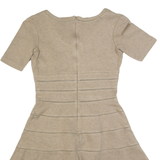 ISSA LONDON Womens Skater Dress Brown Short Sleeve Knee Length UK 8