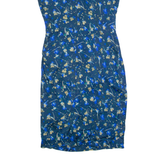 JIGSAW Womens Pencil Dress Blue Floral Short Sleeve Knee Length UK 10