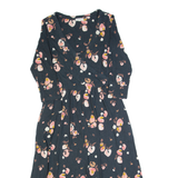 FAT FACE Womens Maxi Dress Blue Crazy Pattern Long UK 6