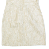 TIBI Womens Fit & Flare Dress Gold Sleeveless Knee Length UK 8