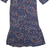 FAT FACE Oversized Womens Shift Dress Blue Floral Short Sleeve Knee Length UK 6