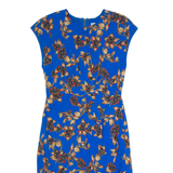 WHISTLES Womens Pencil Dress Blue Floral Sleeveless Knee Length UK 10