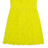 WHISTLES Womens Fit & Flare Dress Yellow Lace Short Sleeve Knee Length UK 10