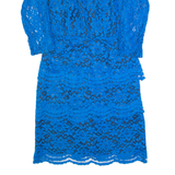 WHISTLES Womens Pencil Dress Blue Lace Long Sleeve Knee Length UK 6