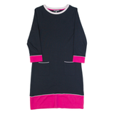 LAURA ASHLEY Womens Shift Dress Black Long Sleeve Knee Length UK 8