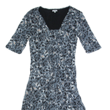 JIGSAW Womens A-Line Dress Grey Spotted Short Sleeve Midi S