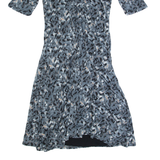 JIGSAW Womens A-Line Dress Grey Spotted Short Sleeve Midi S