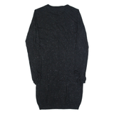 WHISTLES Womens Jumper Dress Black Knit Long Sleeve Knee Length UK 4