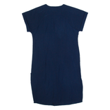 WHISTLES Oversized Womens Shift Dress Blue Short Sleeve Knee Length UK 4