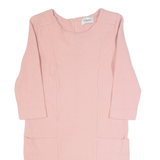 GANNI Oversized Womens Shift Dress Pink Long Sleeve Knee Length S