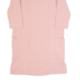 GANNI Oversized Womens Shift Dress Pink Long Sleeve Knee Length S