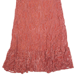 GANNI Womens Day Dress Red Lace Short Sleeve Knee Length S