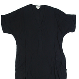 WHISTLES Oversized Womens Day Dress Black Short Sleeve Knee Length UK 8