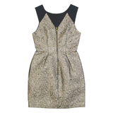 WHISTLES Womens Fit & Flare Dress Gold Sleeveless Knee Length UK 6