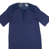 WHISTLES Oversized Womens Shift Dress Blue Short Sleeve Midi UK 8
