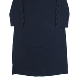 MASSIMO DUTTI Oversized Womens Shift Dress Blue Long Sleeve Knee Length XS