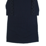 MASSIMO DUTTI Oversized Womens Shift Dress Blue Long Sleeve Knee Length XS