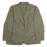 DELMOD INTERNATIONAL Womens Blazer Jacket Brown Wool 90s Houndstooth XL
