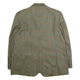 DELMOD INTERNATIONAL Womens Blazer Jacket Brown Wool 90s Houndstooth XL