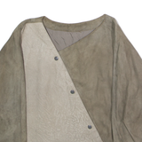 Womens Blazer Jacket Grey Faux Suede XL