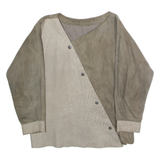 Womens Blazer Jacket Grey Faux Suede XL