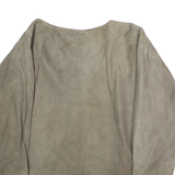 Womens Blazer Jacket Grey Faux Suede XL