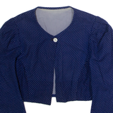 Womens Blazer Jacket Blue 90s Spotted XS