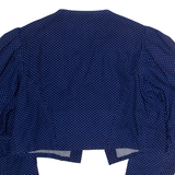 Womens Blazer Jacket Blue 90s Spotted XS