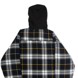 WORKER Mens Lumberjack Jacket Black Flannel Hooded Check M