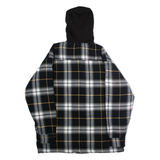 WORKER Mens Lumberjack Jacket Black Flannel Hooded Check M