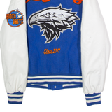 EIGHTY FIVE Mens Varsity Jacket Blue Faux Leather Colourblock M