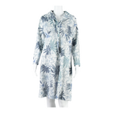 CHIKI Womens A-Line Dress Blue 90s Floral Long Sleeve Midi L