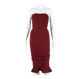 HOUSE OF CB Bandage Womens Mermaid Dress Maroon Sleeveless Midi XS