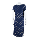 PHASE EIGHT Womens Bodycon Dress Blue Polka Dot Short Sleeve Midi M