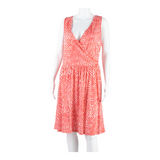 BODEN Womens Fit & Flare Dress Red Crazy Pattern Sleeveless Midi UK 14