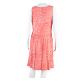 BODEN Womens Fit & Flare Dress Red Crazy Pattern Sleeveless Midi UK 14