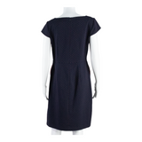 MONSOON Womens Pencil Dress Blue Polka Dot Short Sleeve Midi UK 12