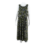 MONSOON Womens A-Line Dress Green Floral Sleeveless Long UK 12