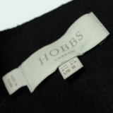 HOBBS Womens A-Line Dress Black Wool Sleeveless Midi UK 10