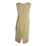 Womens Pencil Dress Green Spotted Sleeveless Knee Length M
