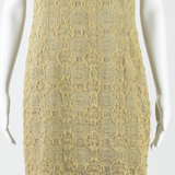 Womens Pencil Dress Green Spotted Sleeveless Knee Length M