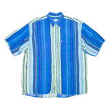 DONELLI Mens Shirt Blue Viscose Striped XL
